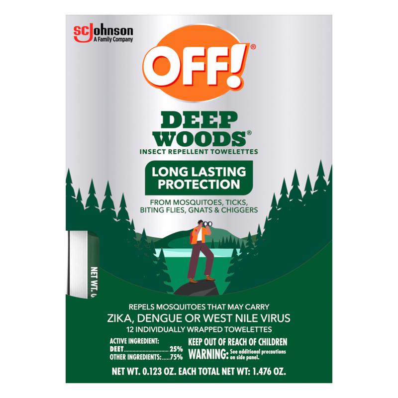 OFF! Deep Woods Insect Repellent Towelettes For Mosquitoes 54996 12 pk, Case of 12