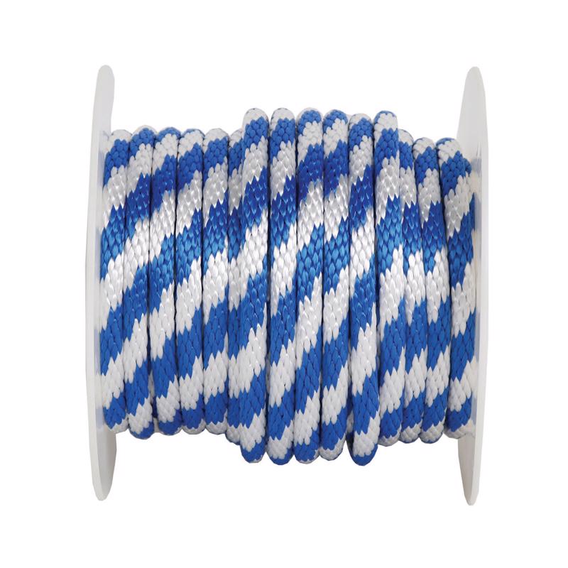 Koch Industries 5/8 in. D X 140 ft. L Blue/White Solid Braided Polypropylene Derby Rope 5132045