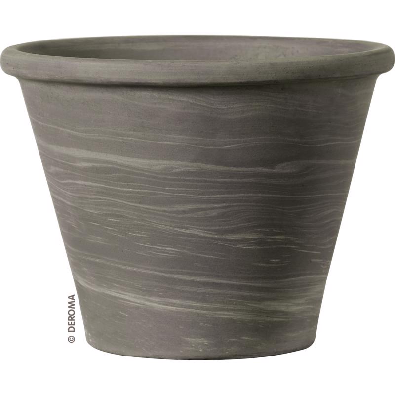 Deroma Vasum Duo 6.39 in. H X 8.3 in. D Clay Planter Graphite 5021JP98Z