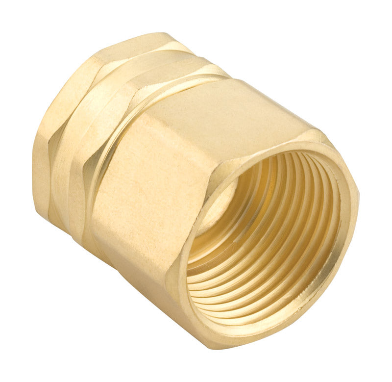 Gilmour 3/4 in. Brass Threaded Double Female Swivel Hose Connector 807764-1001