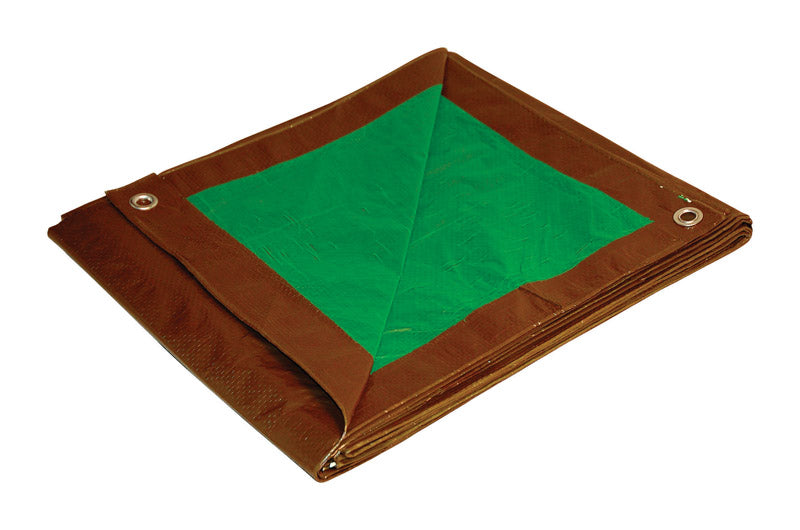 Foremost Dry Top 6 ft. W X 8 ft. L Medium Duty Polyethylene Reversible Tarp Brown/Green 10068