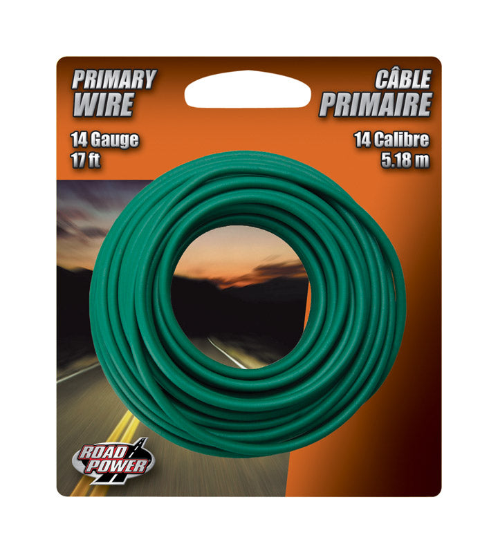 Coleman Cable 17 ft. 14 Ga. Primary Wire Green 56421933