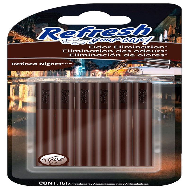 Refresh Your Car! Refined Nights Scent Car Vent Clip Solid RHZ255-6AME 6 pk