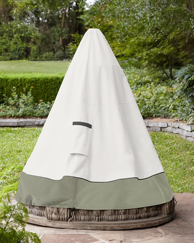 Bitubi Fountain Cover(48"x61") 600D Oxford Cloth Garden Fountain Statue Protective Cover with Drawstring Waterproof Windproof Fountain Protector