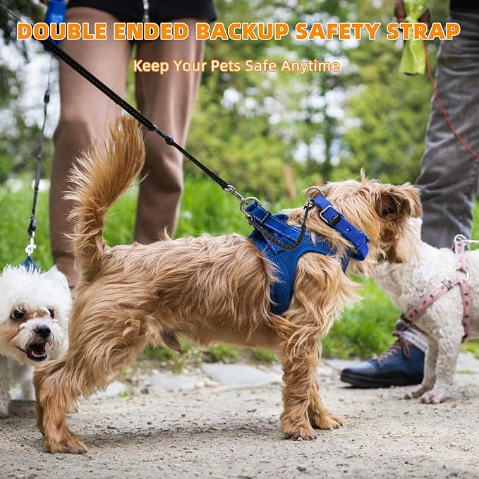 YUEPET 2 Pack Handmade Weaved Dog Collar Safety Clip Heavy Duty Double Ended Backup Safety Straps Dog Harness Connector for Prong Collar, Pinch Collar, Gentle Lead with Carabiner (8.3'',Black)