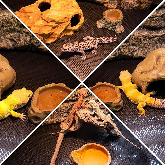 REPTI ZOO Reptile Substrate Mat Terrarium Carpet, 118" x 23.6" Non-Adhesive Reptile Terrarium Bedding Substrate Liner, Reptile Tank Accessories for Bearded Dragon,Leopard Gecko,Lizard,Tortoise