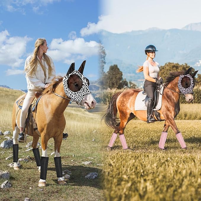 Loose Fitting Horse Fly Boots, Breathable Mesh Boots Protective Horse Leg Wraps, Horse Leggings for Preventing Flies and Mosquitoes Bites-Reduces Leg Fatigue