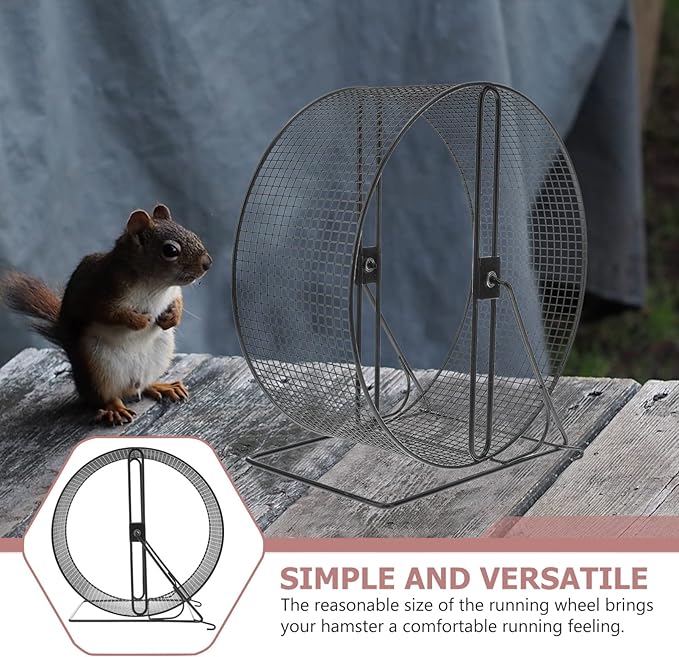 Mikikit Chinchilla Wheel Hamster Running Wheel Iron Fitness Chinchilla Silk Screen Large