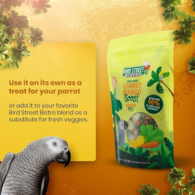 Bird Street Bistro Parrot Food - Parakeet & Cockatiel Food - Cooks in 3-15 min with Natural & Organic Grains, Legumes, Non-GMO Fruits, Vegetables & Health Spices