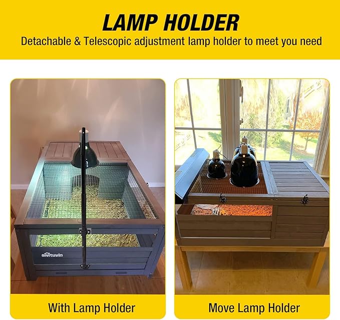 Aivituvin Tortoise House Wooden Tortoise Enclosures, Indoor Tortoise Habitat Outdoor Reptile Cage -Upgrade Version