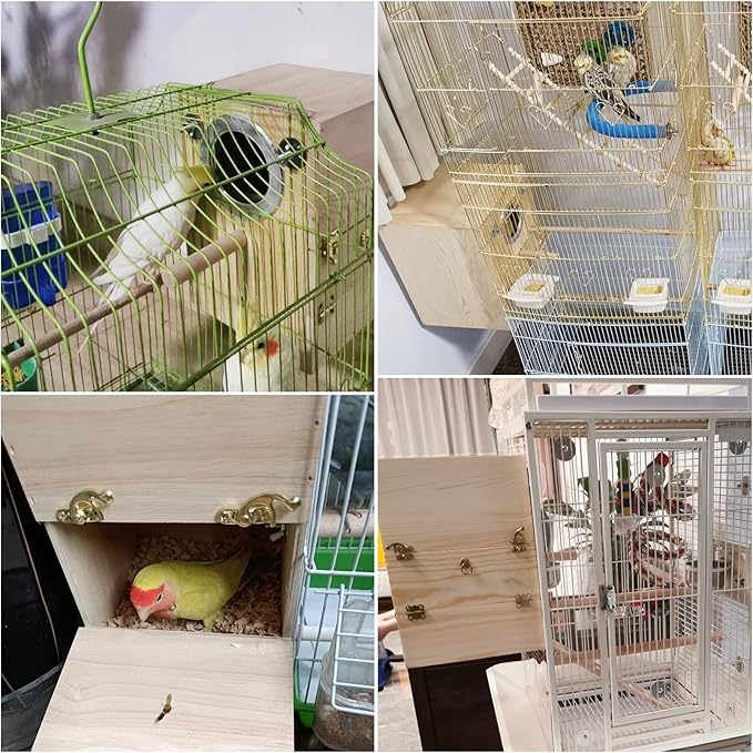 kathson Parakeet Nesting Box Wooden Bird Breeding Nest Parrots Mating House Wood Bird Aviary Budgie Cage Accessories for Cockatiel Finch Lovebirds Conure