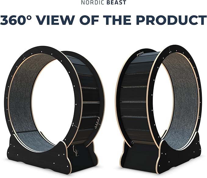 48'' XL Cat Wheel β Safe, Quiet & Stable Exercise Wheel for Large Indoor Cats up to 45 lbs β 15.7'' Extra-Wide Surface Fits 2 Cats Side by Side & Prevents Wobbling, 1-Year Warranty
