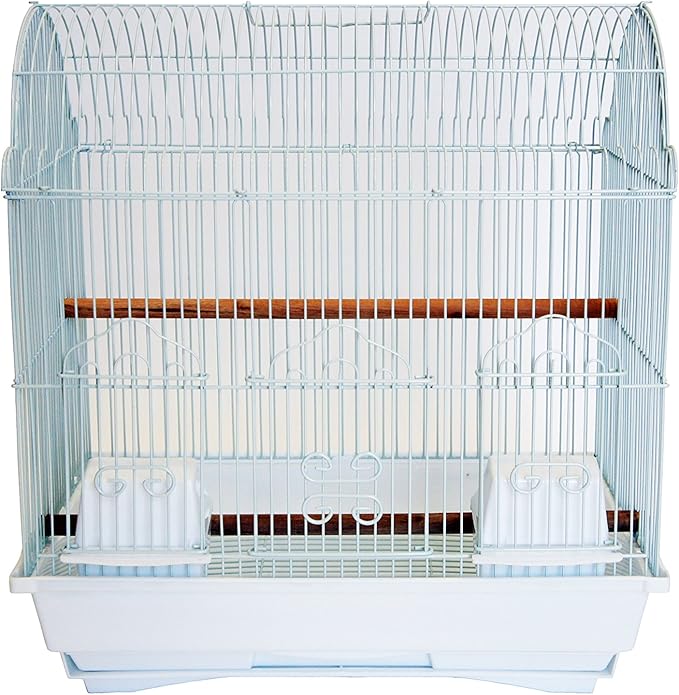 YML A1784 Bar Spacing Barn Top Bird Cage, White