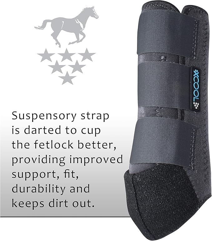 Professional's Choice 2XCOOL Sports Medicine Horse Boots | Protective & Breathable Design for Ultimate Comfort, Durability & Cooling in Active Horses | 2 Pack Medium Charcoal