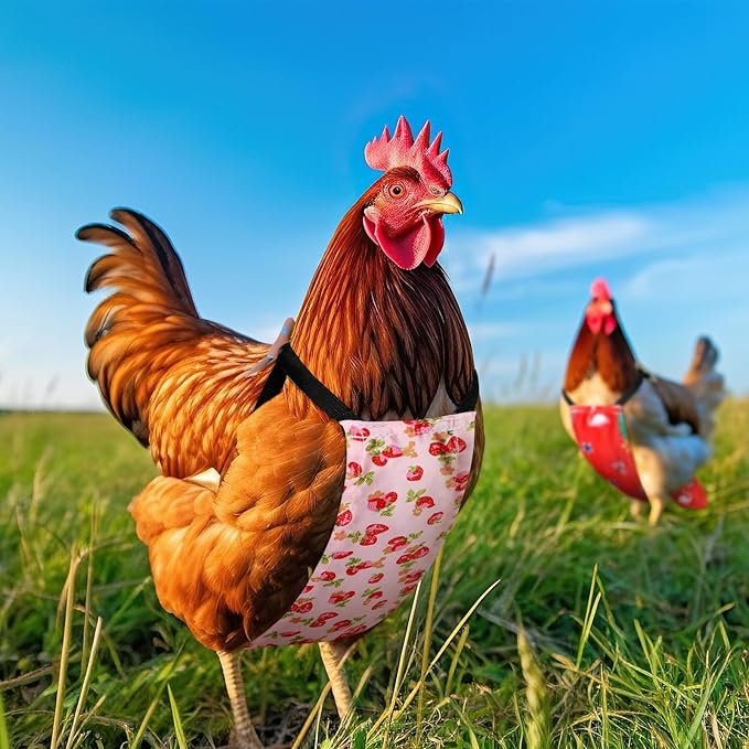 6 Pcs Chicken Diapers for Hens Rooster Ducks Reusable Washable Duck Diapers with Bow Tie for Ducklings Hens Goose Poultry Adjustable Clothes for Hen Rooster Chicken(Cute,S)