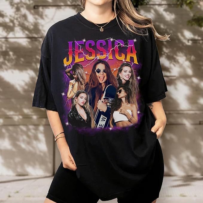 Custom Bootleg Rapper Graphic Tees Shirt – Retro 90s Vintage Style, Personalized Gift for Girlfriend, Birthday, Valentine