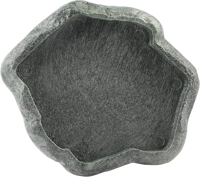 Ejoyous Reptile Water Dish, ABS Reptile Rock Reptiles Feeding Food Bowl Water Dish, Reptile Terrarium Decor Accessories for Tortoise Lizard Turtle Frog Leopard Gecko (S)