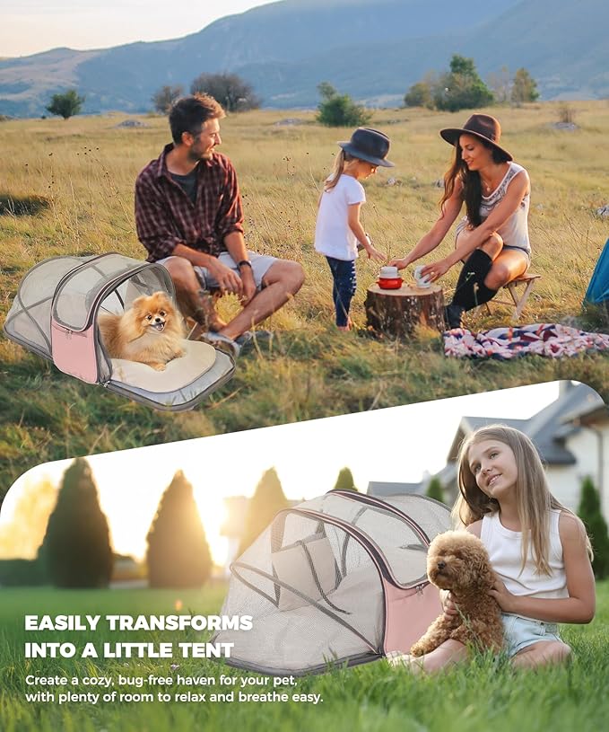 Expandable Cat & Small Dog Carrier Backpack, Soft-Sided Airline-Approved Pet Travel Bag with Dual-Side Expansion, Under-Seat Fit, Breathable Mesh, for Hiking, Vet Visits & Trips (Up to 22 lbs)