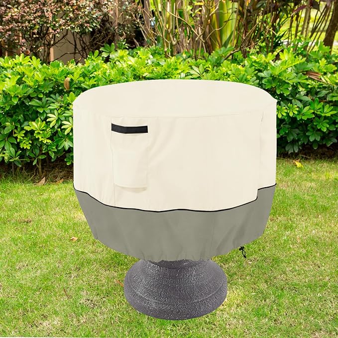 Bitubi Bird Bath Cover(24"x18") 600D Oxford Cloth Garden Fountain Statue Protective Cover with Drawstring Waterproof Windproof Fountain Protector