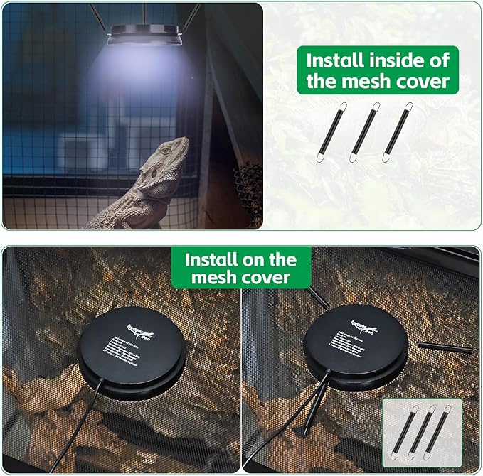 UVB Light for Reptiles with Dimming UVA UVB Reptile Light Fixture with Timer LED UVB Bulb for Bearded Dragon Gecko Turtle Chameleon Lizard Snake Adjustable Brightness Reptile Tank Accessories 6W Black