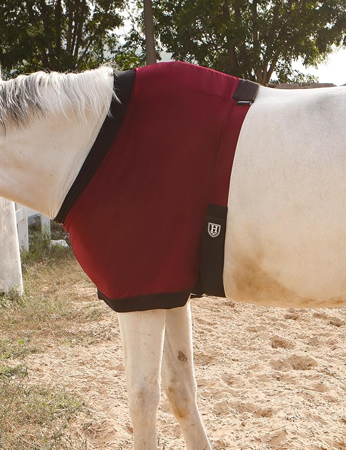 Harrison Howard Horse Shoulder Guard Thick Stretchy with Inner Soft Fleece Lining Adding Comfort Prevents Chafing Burgundy L