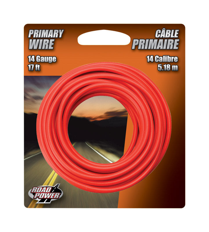 Coleman Cable 17 ft. Stranded 14 Ga. Primary Wire Red 55669133