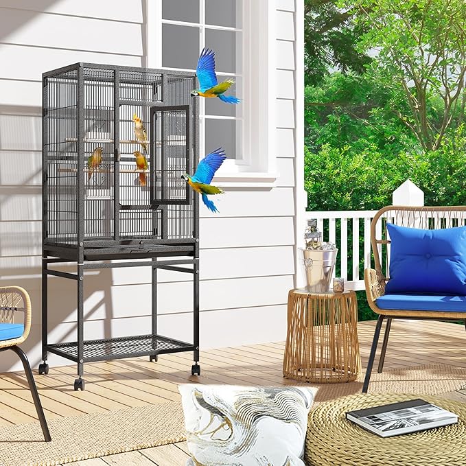 YITAHOME 53 inches Birdcage Cover and Bird Cage Seed Catcher, Bird Cages for Parakeets, Parrot, Cockatiel, Pigeon, Flight cage for Birds