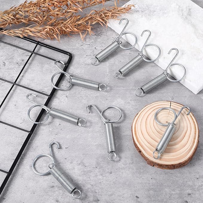 40 PCS Spring Latch for Cages, Spring Door Latch for Rabbit, Wire Cage Clips Cat Small Hook, Rabbit Wire Clips, Dog Crate Lock, Pet Dog Cat Birds Parrot Squirrel Hook