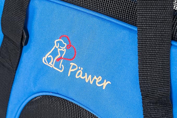 Pawer Soft-Sided Pet Carrier for Cat and Small Dog,Blue Color,Medium Size,Washable 600D Oxford Cloth Airline Approved Travel Tote,with 2 Mesh Opens and a Strap for Carry,Multiple Colors Available