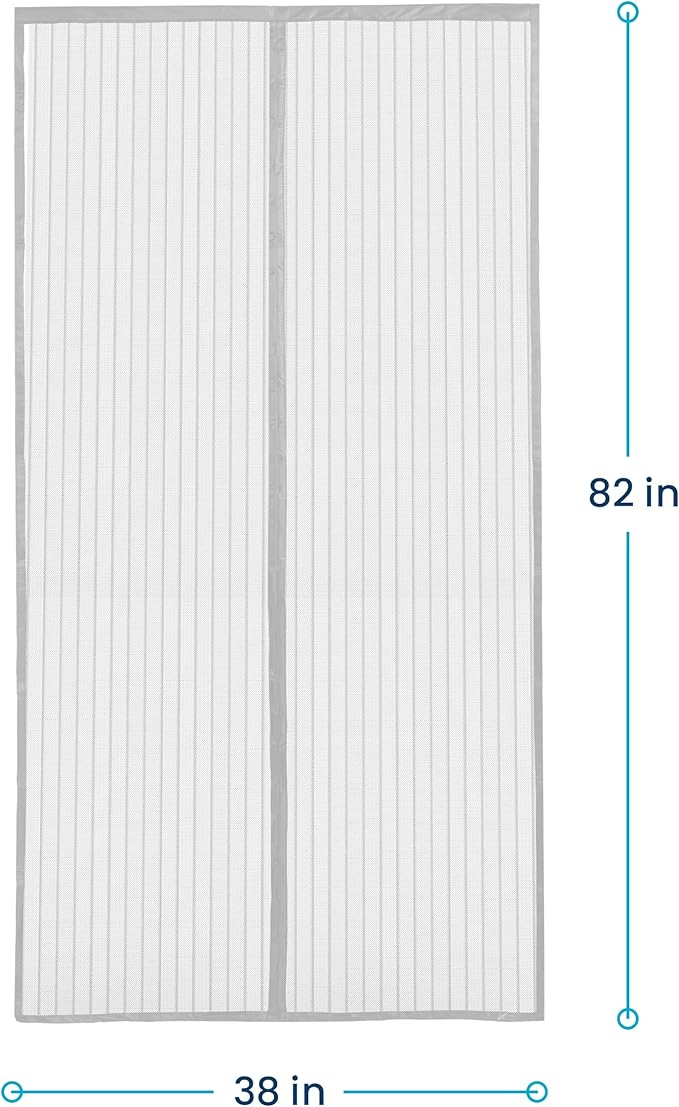 Flux Phenom Magnetic Screen Door Mesh 38x82 Inch – Easy Install, Strong Magnet Strength, Self-Sealing Mesh, Pet Tested, Hands-Free Entry, Doors Screen Magnetic Closure, Keeps Bugs Out - Gray