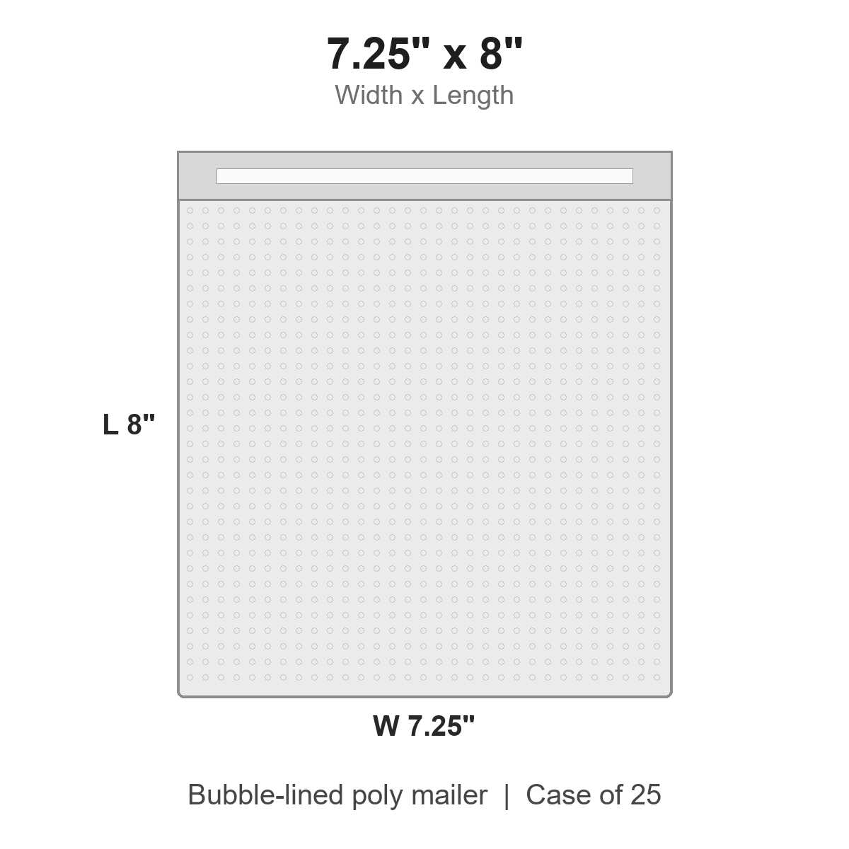 7.25" x 8" Bubble-Lined Poly Mailers, Case of 25