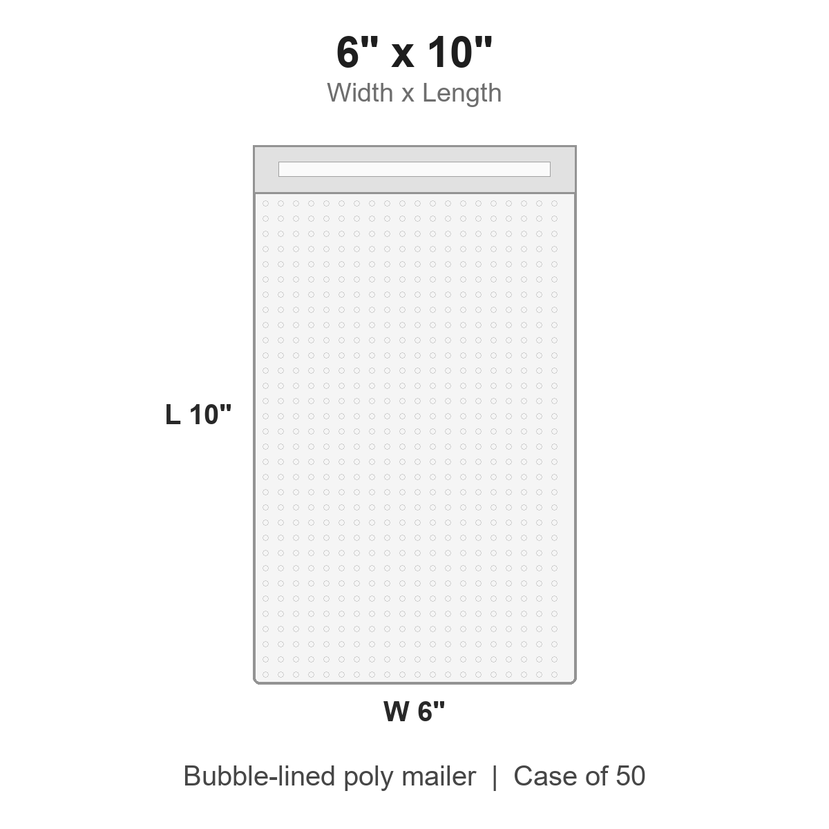 6" x 10" White Bubble-Lined Poly Mailers, Case of 50