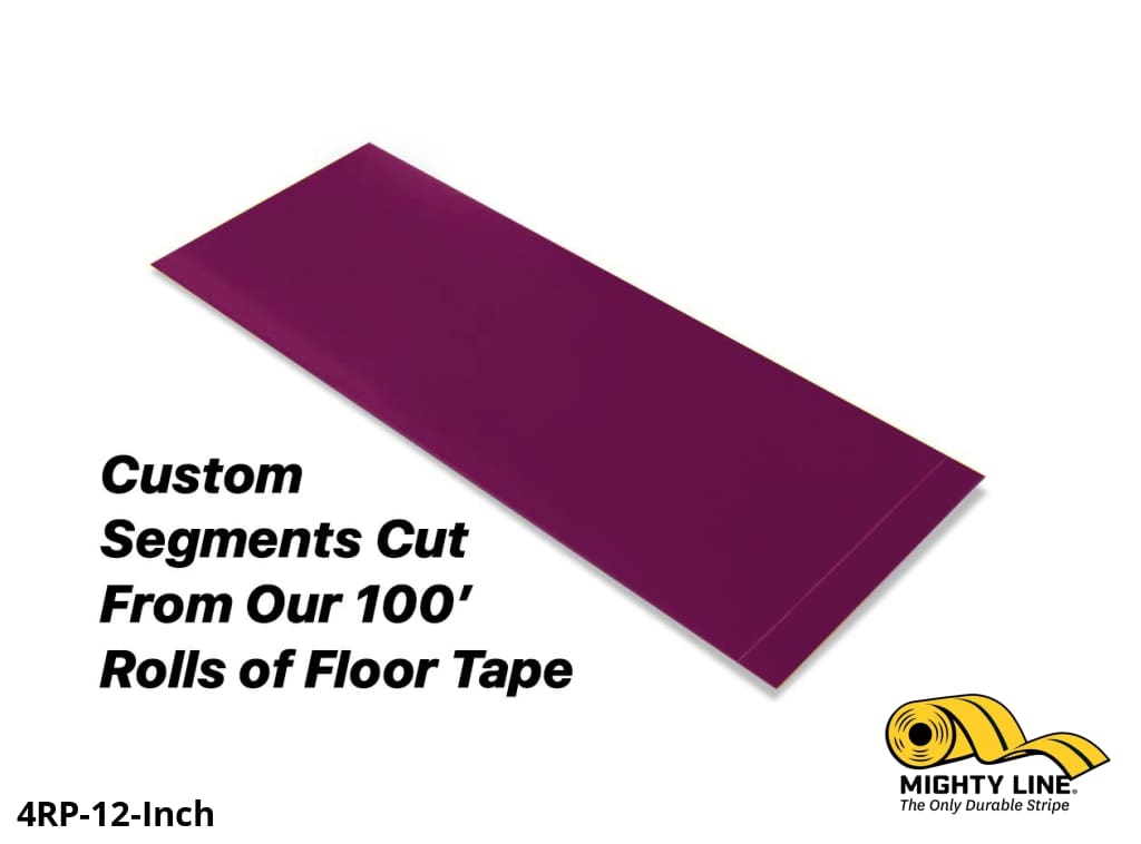 Mighty Line Custom Cut Segments - 4" Purple Solid Color Tape - 100' Roll