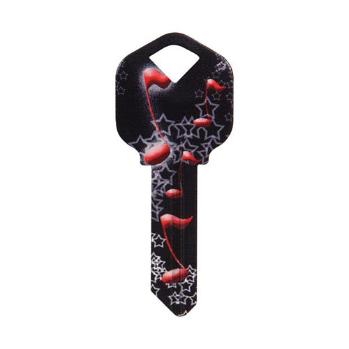HILLMAN Wackey Music Notes House/Office Universal Key Blank Single 87189, Pack of 6