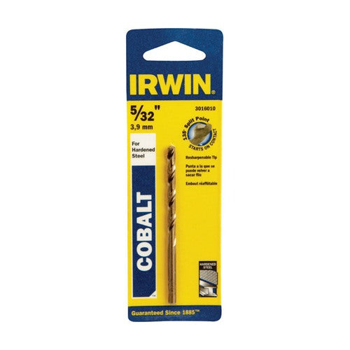 IRWIN 5/32 in. X 3-1/8 in. L Cobalt Alloy Steel Drill Bit Straight Shank 3016010 1 pc