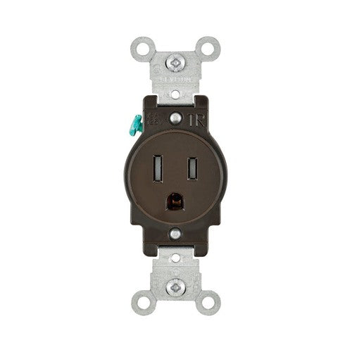 Leviton 15 amps 125 V Single Brown Outlet 5-15R T5015 1 pk