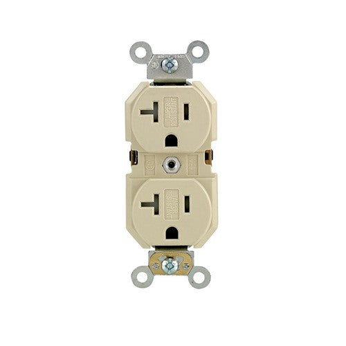 Leviton 20 amps 125 V Duplex Ivory Outlet 5-20R TBR20-00I 1 pk
