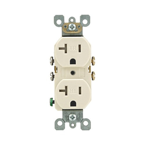 Leviton 20 amps 125 V Duplex Light Almond Tamper Resistant Outlet 5-20R T5820-T 1 pk