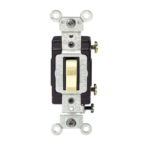 Leviton Commercial Illuminated 15 amps Toggle Switch Ivory C21-05501-LHI 1 pk