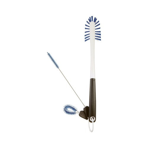 OXO Good Grips Medium Bristle 14 in. Plastic/Rubber Handle Bottle and Straw Brush Set 1329080V1