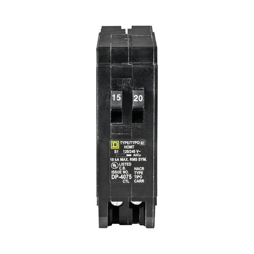 Square D 15/20 amps Tandem Single Pole Circuit Breaker HOMT1520CP
