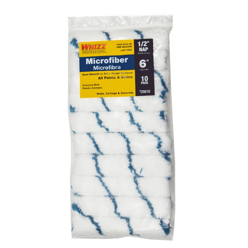 Whizz Microfiber 6 in. W X 1/2 in. Mini Paint Roller Cover 25615 10 pk