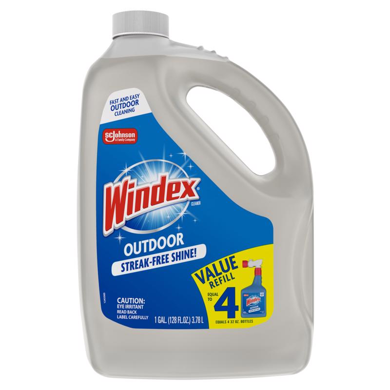 Windex Original Scent Outdoor Glass Cleaner 128 oz Liquid 00300, Pack of 4