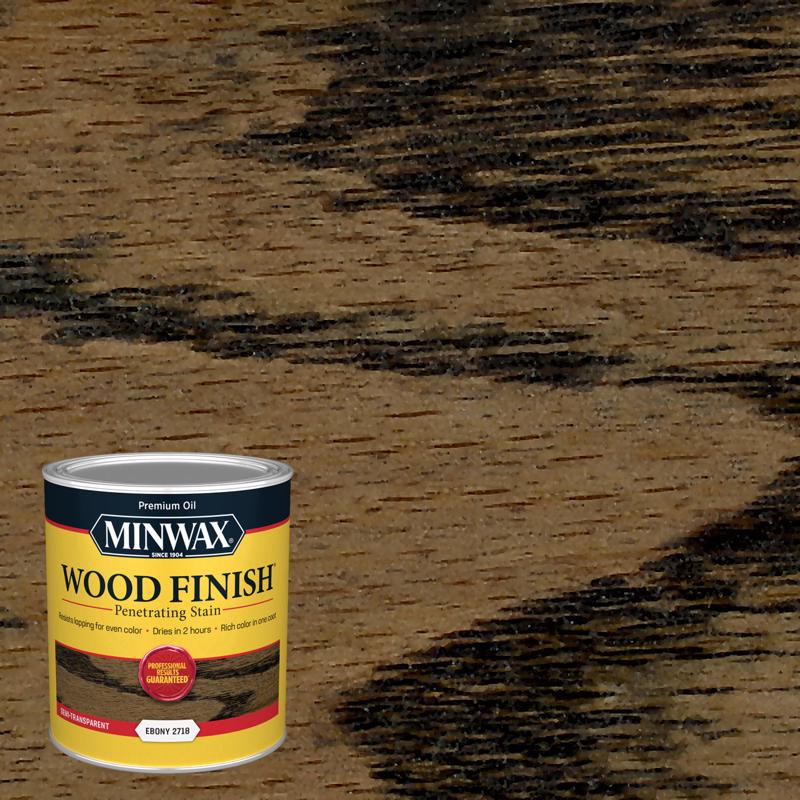Minwax Wood Finish Semi-Transparent Ebony Oil-Based Penetrating Wood Stain 1 qt 70013444, Pack of 4