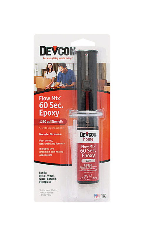 Devcon Flow-Mix 60 Sec High Strength Clear Epoxy 0.47 oz 21445, Pack of 6