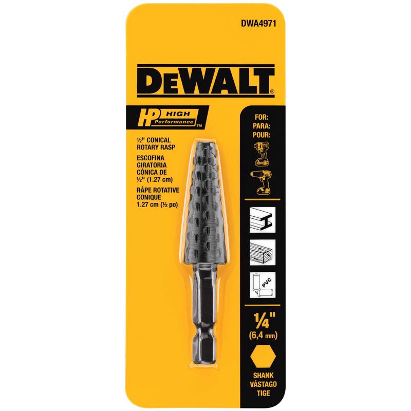DEWALT HP 1/2 in. D Steel Rotary Rasp Conical DWA4971 1 pk
