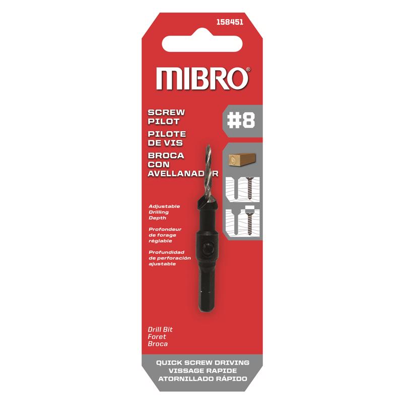 Richelieu Mibro #8 X 2.75 in. L Steel Screw Pilot Drill Bit Straight Shank 158451 1 pk