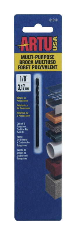 ARTU 1/8 in. X 2-5/8 in. L Tungsten Carbide Tipped Drill Bit Straight Shank 01010 1 pc
