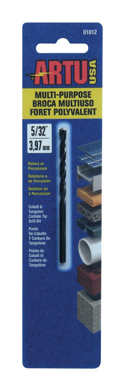 ARTU 5/32 in. X 3-1/8 in. L Tungsten Carbide Tipped Drill Bit Straight Shank 01012 1 pc