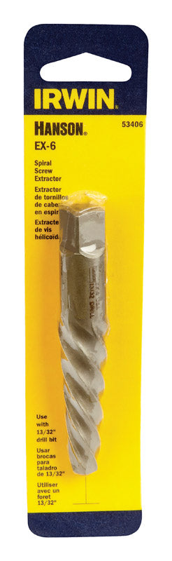 Irwin Hanson 13/32 in. X 13/32 in. D Carbon Steel Spiral Screw Extractor 6 in. 53406 1 pc